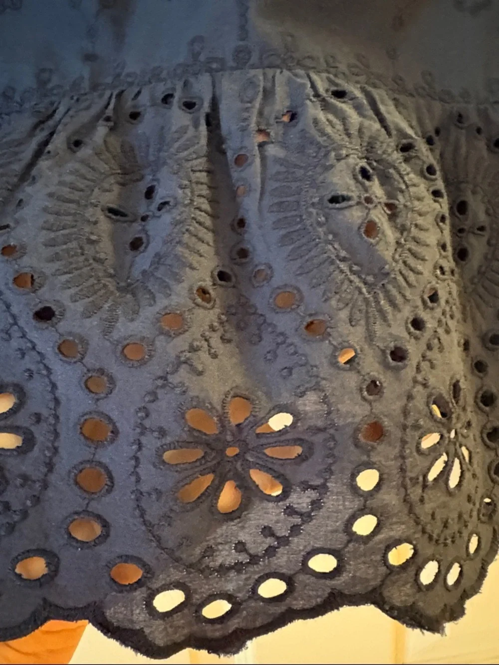LOFT Navy Eyelet Peplum Blouse - Picture 2 of 4